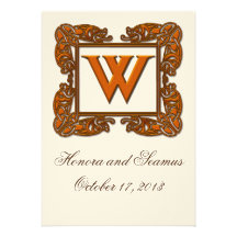 Copper Monogrammed Celtic Wedding Invitation