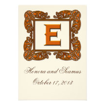 Copper Monogrammed Celtic Wedding Invitation