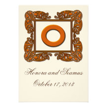 Copper Monogrammed Celtic Wedding Invitation
