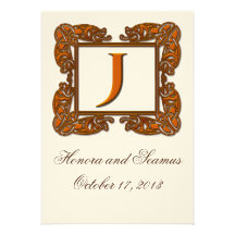 Copper Monogrammed Celtic Wedding Invitation