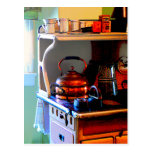 Copper Tea Kettle on Stove Post Card
