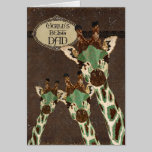 Copper & Teal  Giraffes Best  Father's Day Card cards