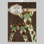Copper & Teal  Giraffes Hero Father's Day Card cards