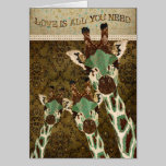 Copper & Teal  Giraffes Love Is All You Need Card cards