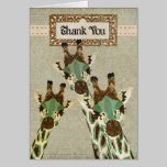 Copper & Teal Giraffes Thank You  Card cards