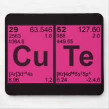Copper Tellurium "CuTe" Hot Pink Girls Geek Nerdy Mouse Pads