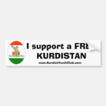 Copy of kycflagg, I support a free Kurdistan, w... Bumper Sticker