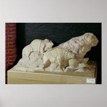 Copy of sculpture of bisons, Le Posters