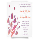 Coral Grey Berry & Plum Butterfly Wedding Invites