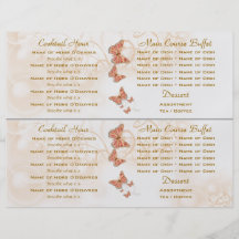 Coral peach gold buffet menu cocktail full color flyer