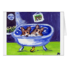 Corgi bath card