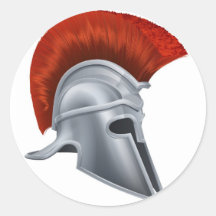 Corinthian helmet round stickers