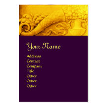 CORNUCOPIA  MONOGRAM , bright gold yellow purple Business Card Template