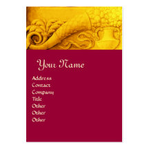 CORNUCOPIA  MONOGRAM ,bright gold yellow red Business Card Template