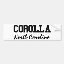 Corolla North Carolina Bumper Sticker