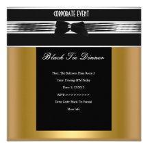 CORPORATE Formal Black Tie Silver Black Custom Announcements