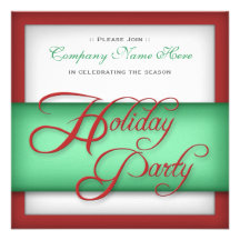 Corporate Holiday Party - Red & Green Invitations
