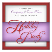 Corporate Holiday Party - Red & Purple Invitations