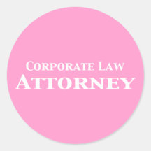 Corporate Law Attorney Gifts Round Sticker