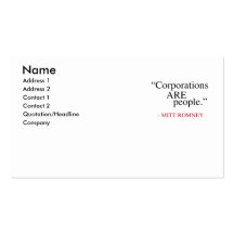 Corporations are People Business Cards