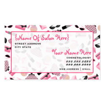 Cosmetologist Salon Appointment Girly Pink Business Card Template