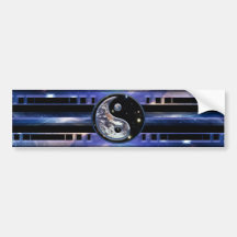 Cosmic Blue Yin Yang Bumper Stickers