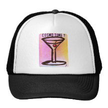 COSMO TIME PASTEL MARTINI 60s print by jill Hats