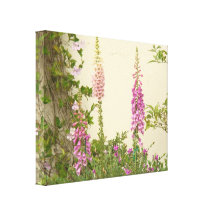 Cottage Foxglove Garden Wrapped Canvas Stretched Canvas Print
