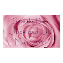 Cotton Candy Pink Save the Date Business Card Template