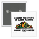 Counter Effects Global Warming Support Vegetarian Pinback Buttons