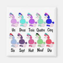 Counting French Poodle Fridge Magnet