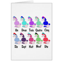 Counting French Poodle Greeting Cards