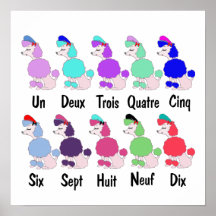 Counting French Poodle Poster
