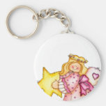 Country Art Star Girl - Love Keychain