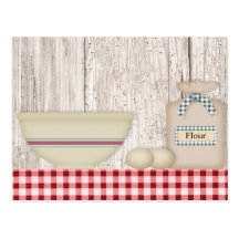 Country Baking Recipe Card Post Cards