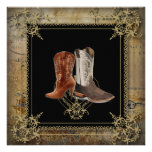 Country Cowboy Boots Western Wedding Invitation
