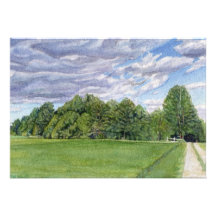 Country Driveway in Spring Personalised Invitations