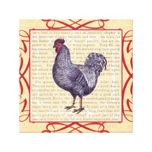 Country Kitchen Elegance Plymouth Rock Rooster Gallery Wrapped Canvas