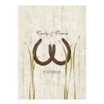 Country Meadow Rustic Horseshoes Wedding Custom Invite
