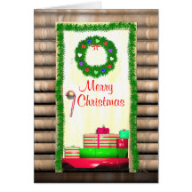 Country Merry Christmas Door Card
