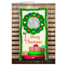 Country Merry Christmas Door (photo frame) Cards