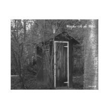 COUNTRY OUTHOUSE-BLACK & WHITE WRAPPED CANVAS CANVAS PRINT