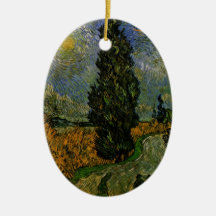 Country road in Provence - Van Gogh Christmas Tree Ornaments