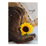 Country Sunflower Wedding Response Card Personalized Invite