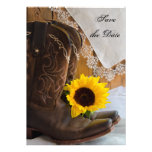 Country Sunflower Wedding Save the Date Personalised Announcement