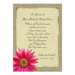 Country Sunshine Pink Daisy Rehearsal Dinner Personalised Announcement