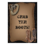 Country Wedding Invitation "Grab Yer Boots"