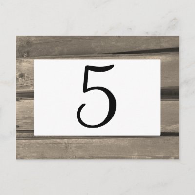 Customise these rustic Country Wedding Wedding Table Number Cards and create