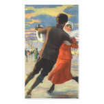 Couple in Love Ice Skating on Christmas Day Business Card