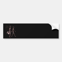 Couple Travelling X-Ray Skeletons - Red Bumper Stickers